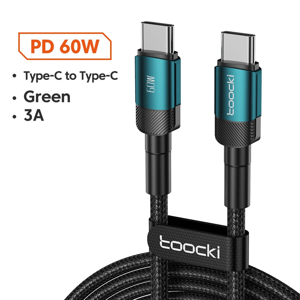 Toocki 100W Type C to USB C Cable PD 3.0 Quick Charge 4.0 Fast Charging