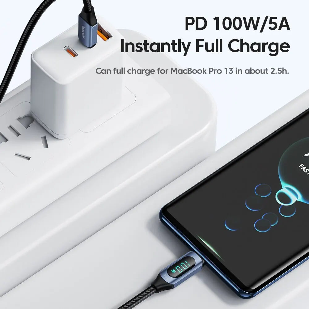 Toocki Type C to Type C Cable 100W PD Fast Charging