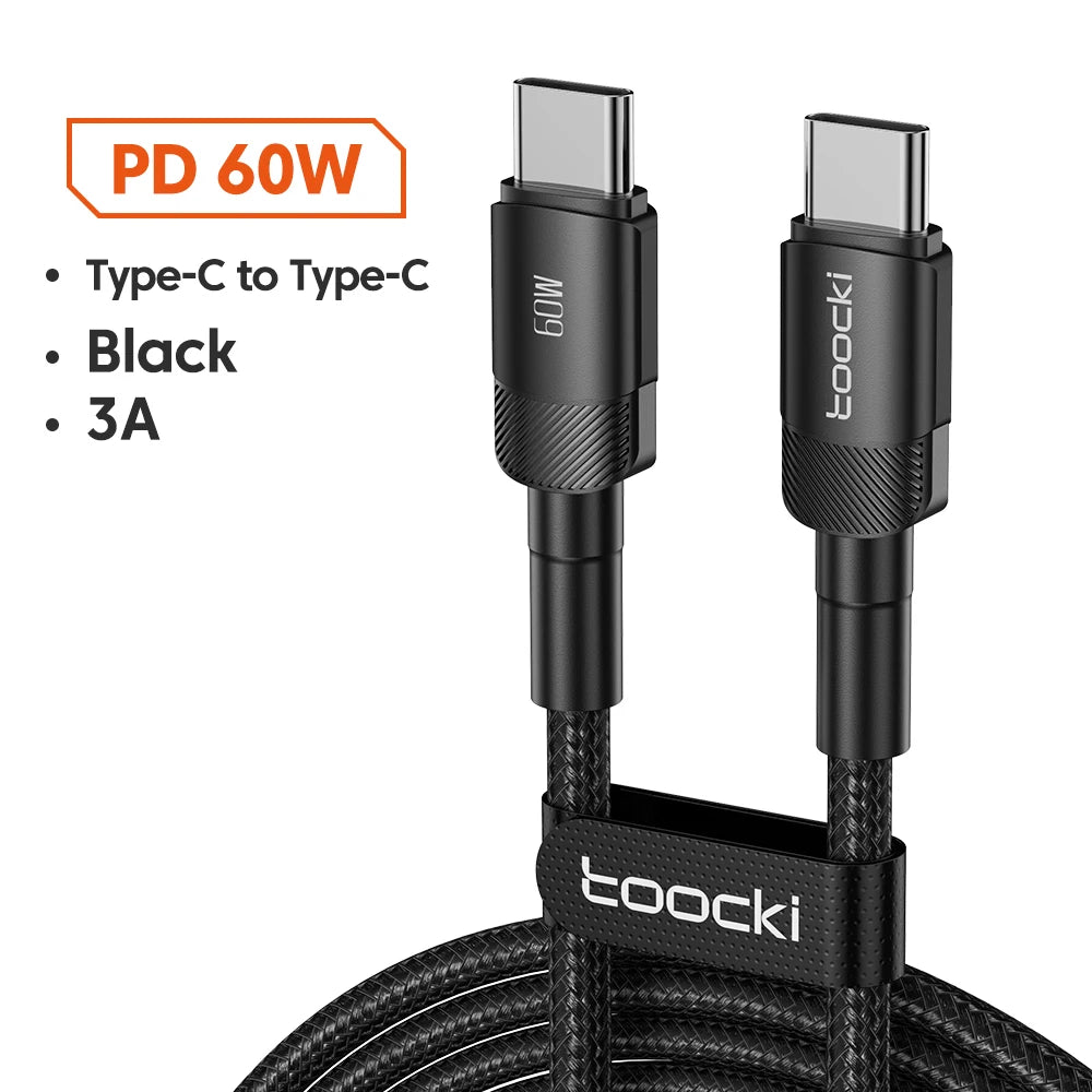 Toocki 100W Type C to USB C Cable PD 3.0 Quick Charge 4.0 Fast Charging