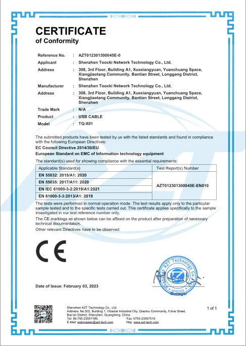 Toocki Type C to Type C Cable 100W PD Fast Charging