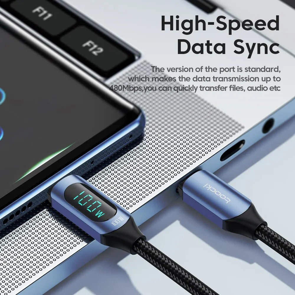 Toocki Type C to Type C Cable 100W PD Fast Charging