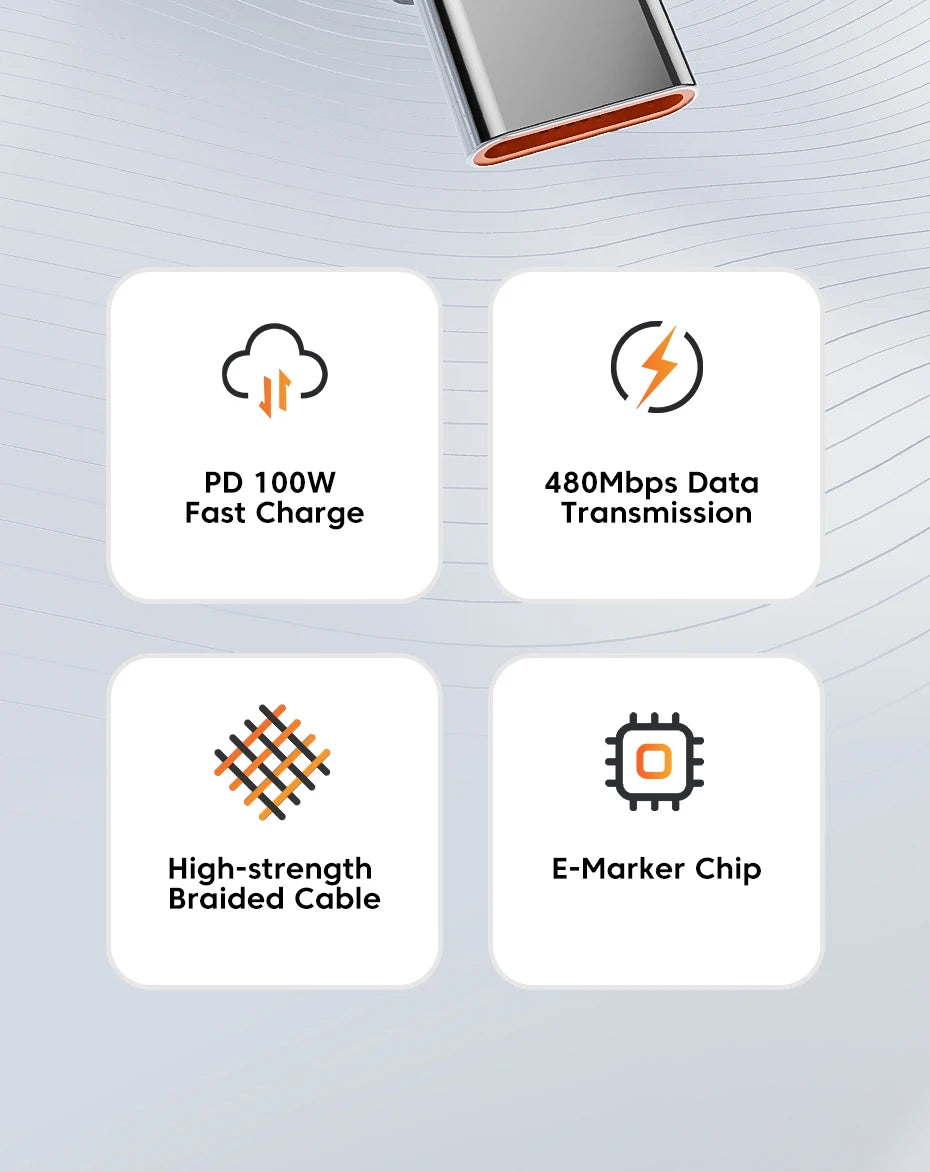 Toocki 100W Type C to USB C Cable PD 3.0 Quick Charge 4.0 Fast Charging
