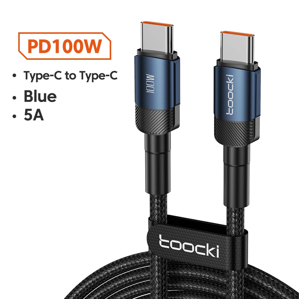 Toocki 100W Type C to USB C Cable PD 3.0 Quick Charge 4.0 Fast Charging