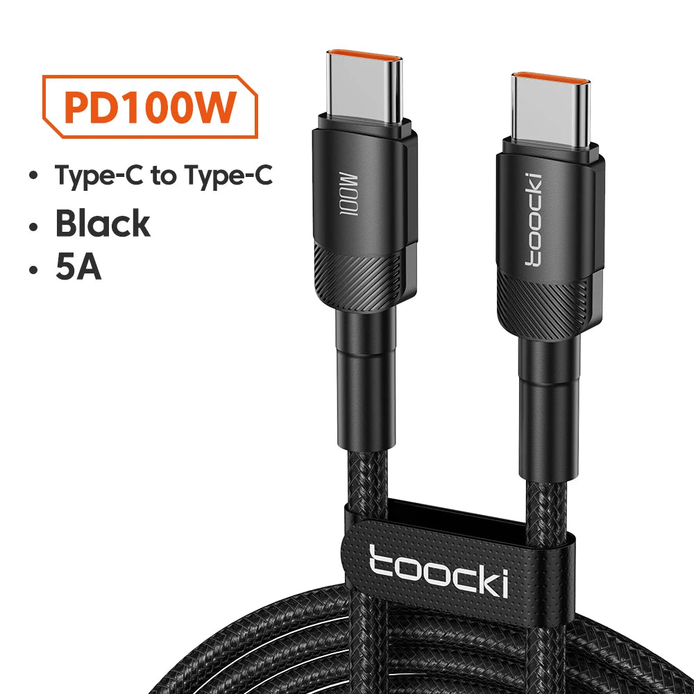 Toocki 100W Type C to USB C Cable PD 3.0 Quick Charge 4.0 Fast Charging