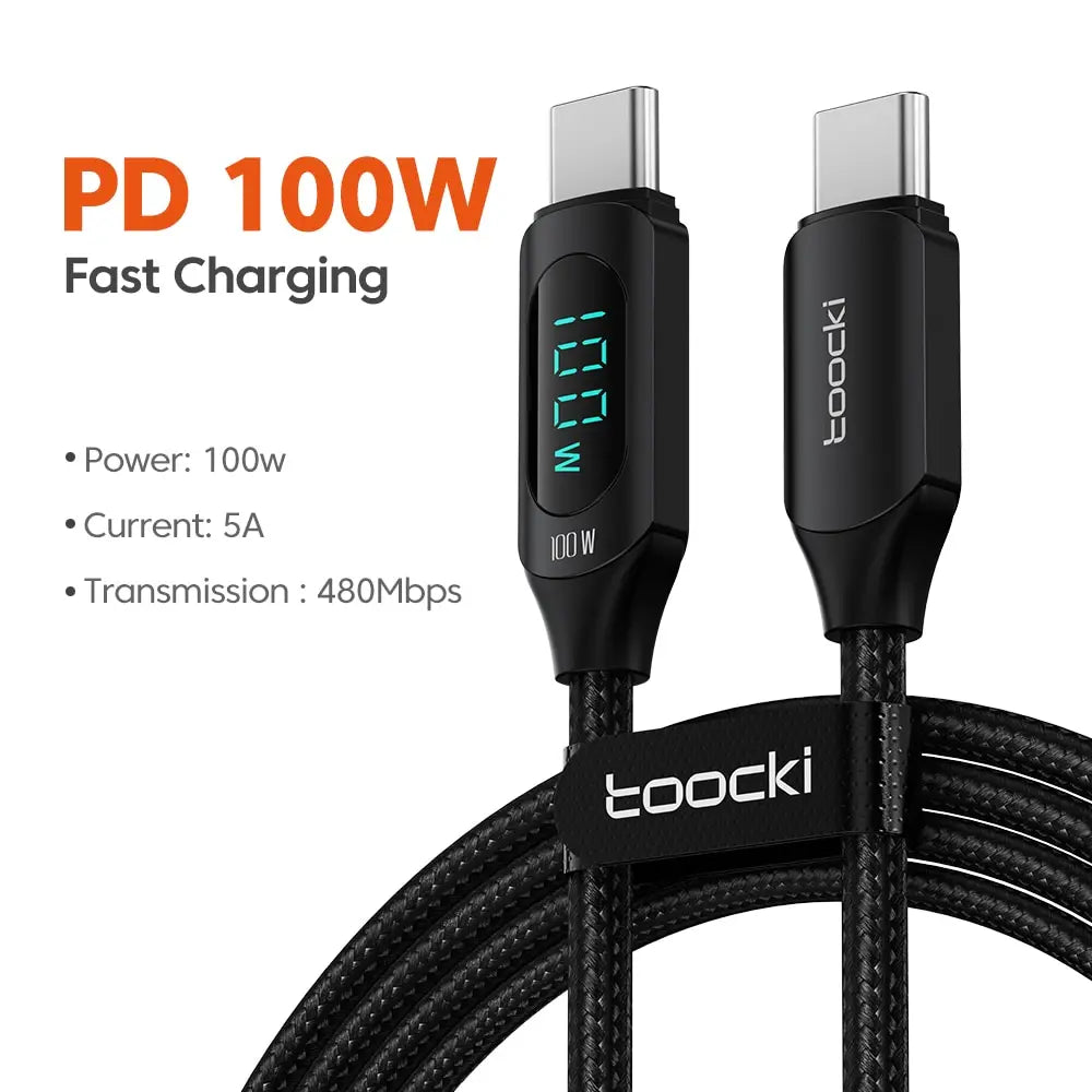 Toocki Type C to Type C Cable 100W PD Fast Charging