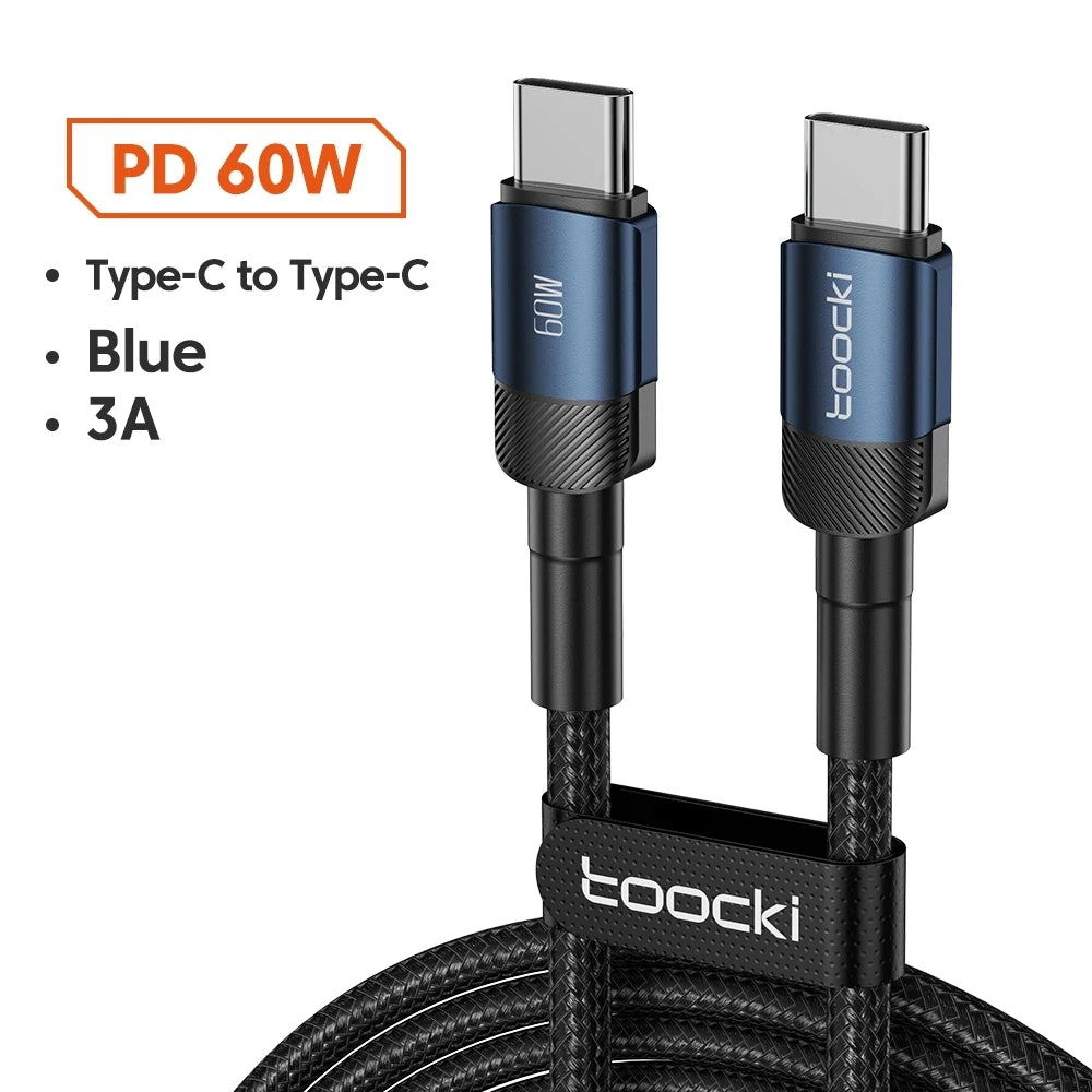 Toocki 100W Type C to USB C Cable PD 3.0 Quick Charge 4.0 Fast Charging