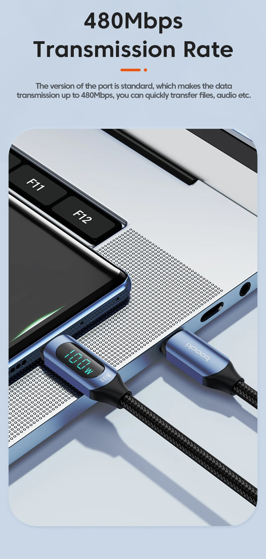 Toocki Type C to Type C Cable 100W PD Fast Charging
