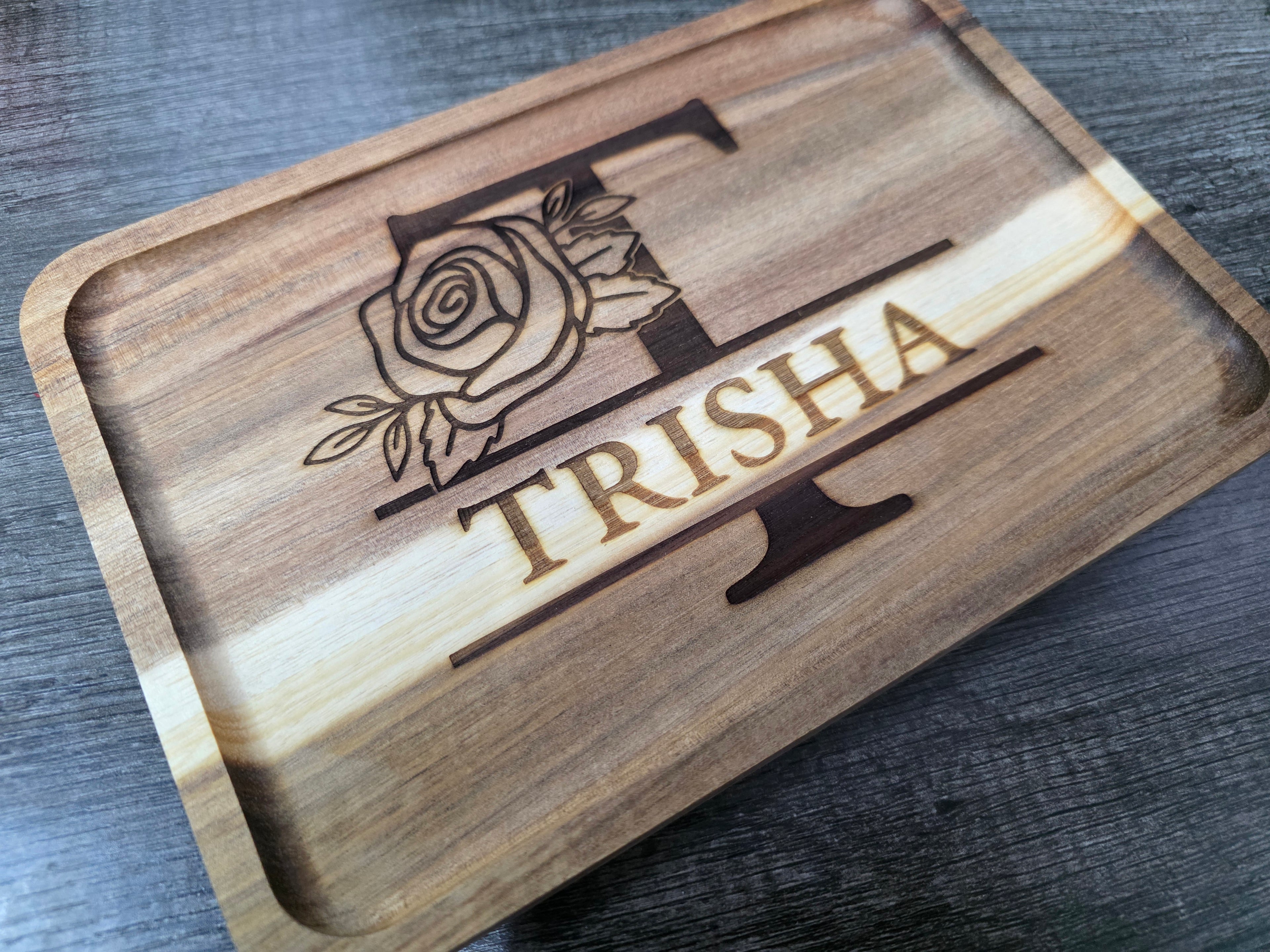 Custom Laser Engraved Acacia Wood Plate