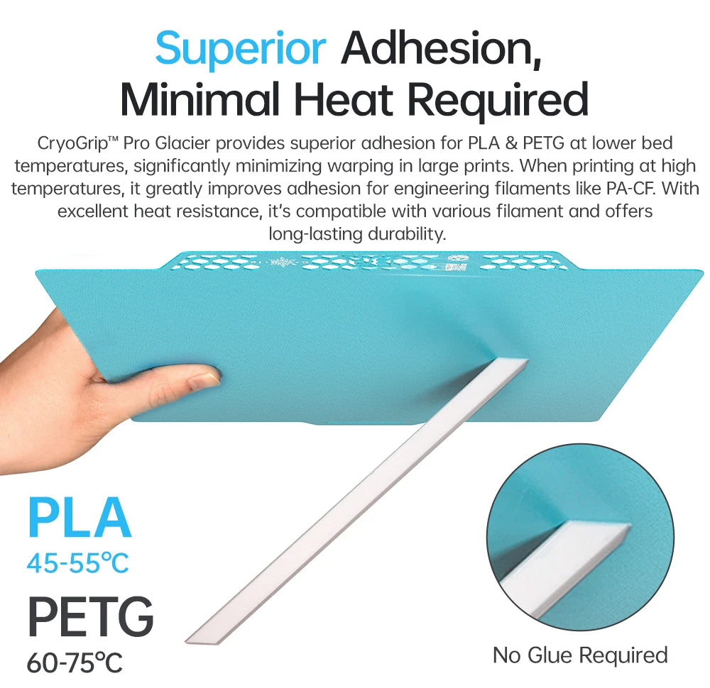 BIQU Panda Build Plate CryoGrip Pro Coating No Clog Spring Steel Double-sided for BambuLab Voron Kobra Ender K1 MAX 3D Printer