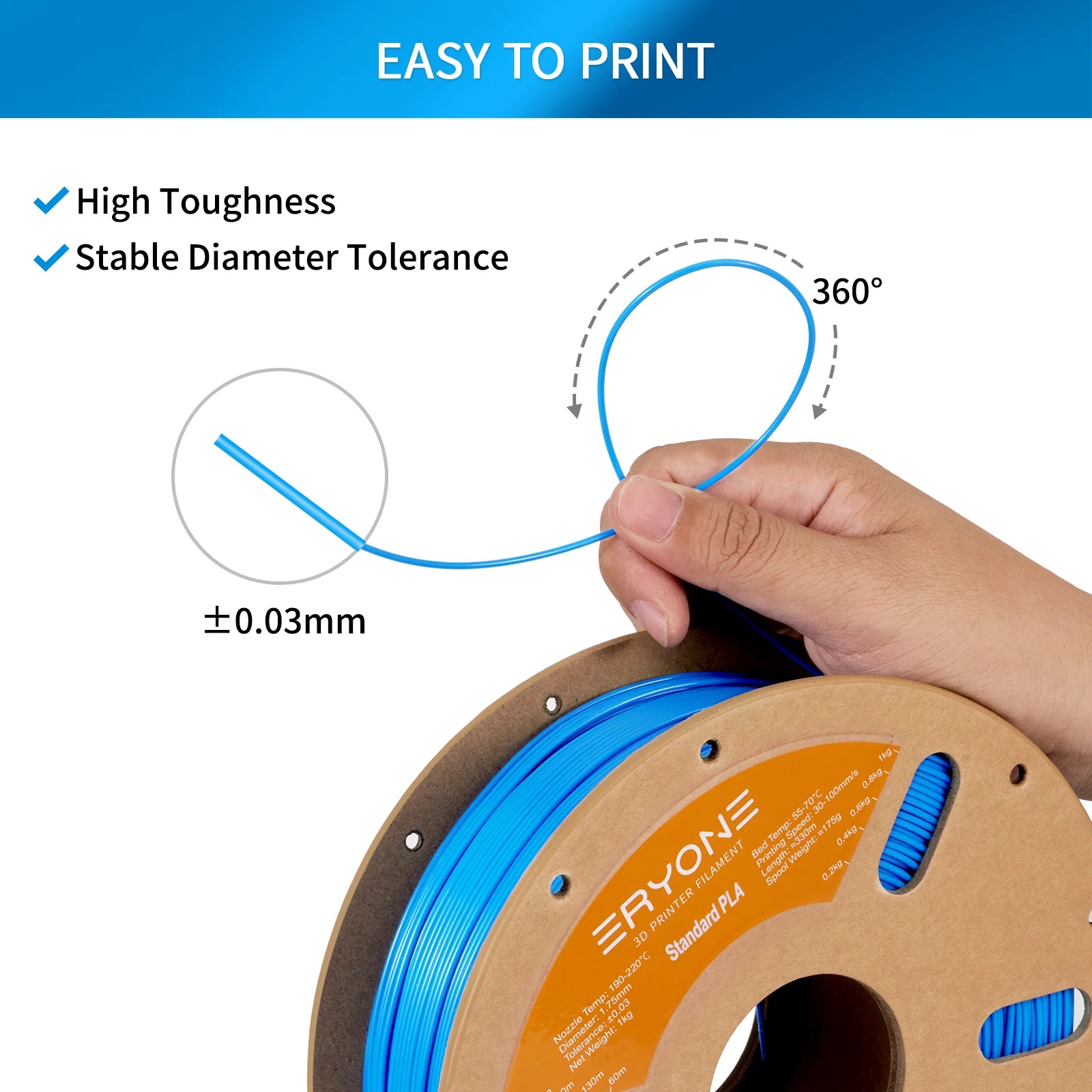 ERYONE PLA Standard Filament 1kg 1.75mm