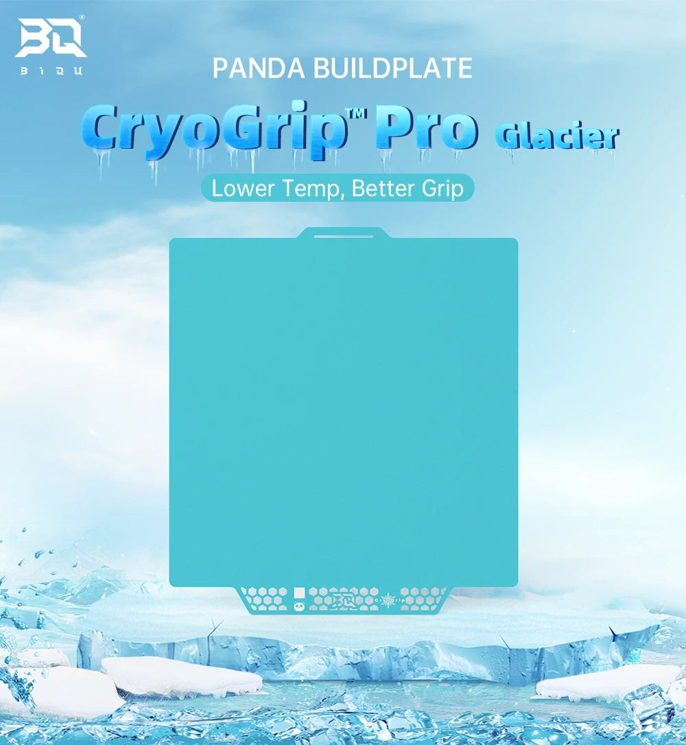 BIQU Panda Build Plate CryoGrip Pro Coating No Clog Spring Steel Double-sided for BambuLab Voron Kobra Ender K1 MAX 3D Printer