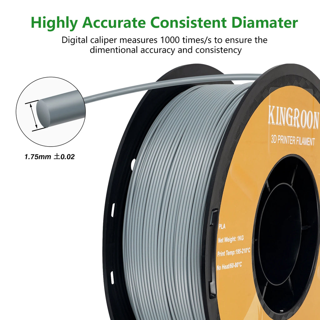 KINGROON PLA Filament 1.75mm 5/10KG pla Plastic For 3D Printer, Standard 1kg/roll 3D Printing Filaments Mix Color Local Shipping